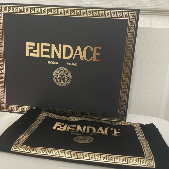 BNIB AUTHENTIC FENDIxVERSACE collab, pink triple crystal strap, safety pin heels - Picture 3 of 7